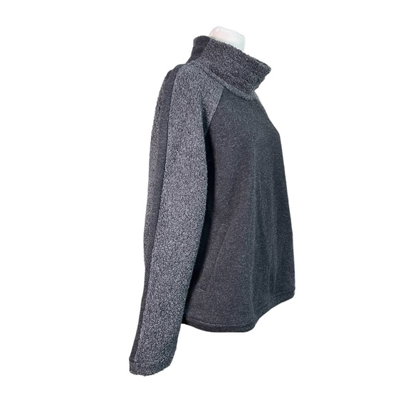 prAna Lockwood Womens Lg Gray Sherpa Long Sleeve Wool Blend Pullover Sweater - Picture 4 of 11